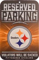 PLASTIC STEELERS RESERVED PARKING SIGN 