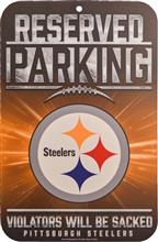 PLASTIC STEELERS RESERVED PARKING SIGN 